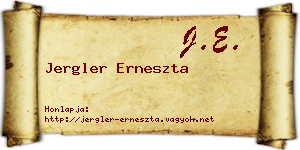 Jergler Erneszta névjegykártya